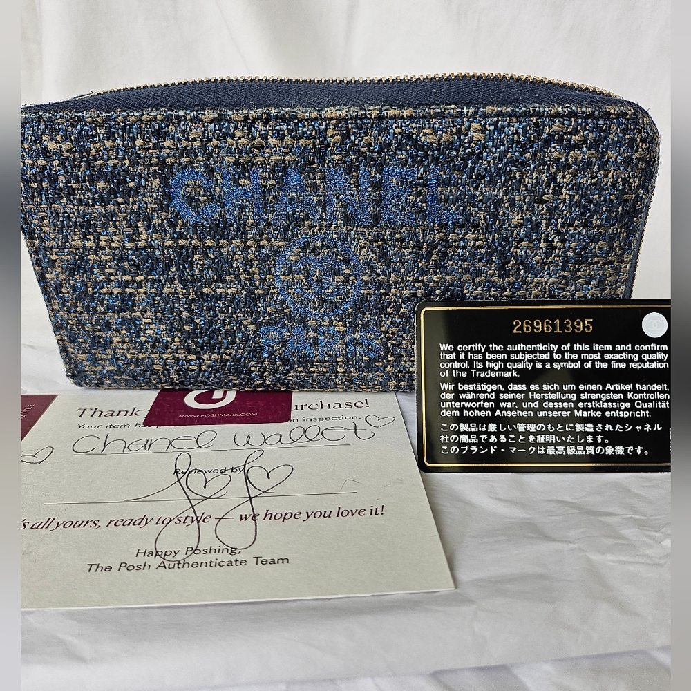 EUC Chanel Deauville Tweed Continental Long Wallet - Picture 2 of 10